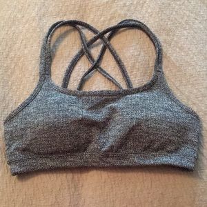Athleta Sports Bra Small Herringbone Gray EUC